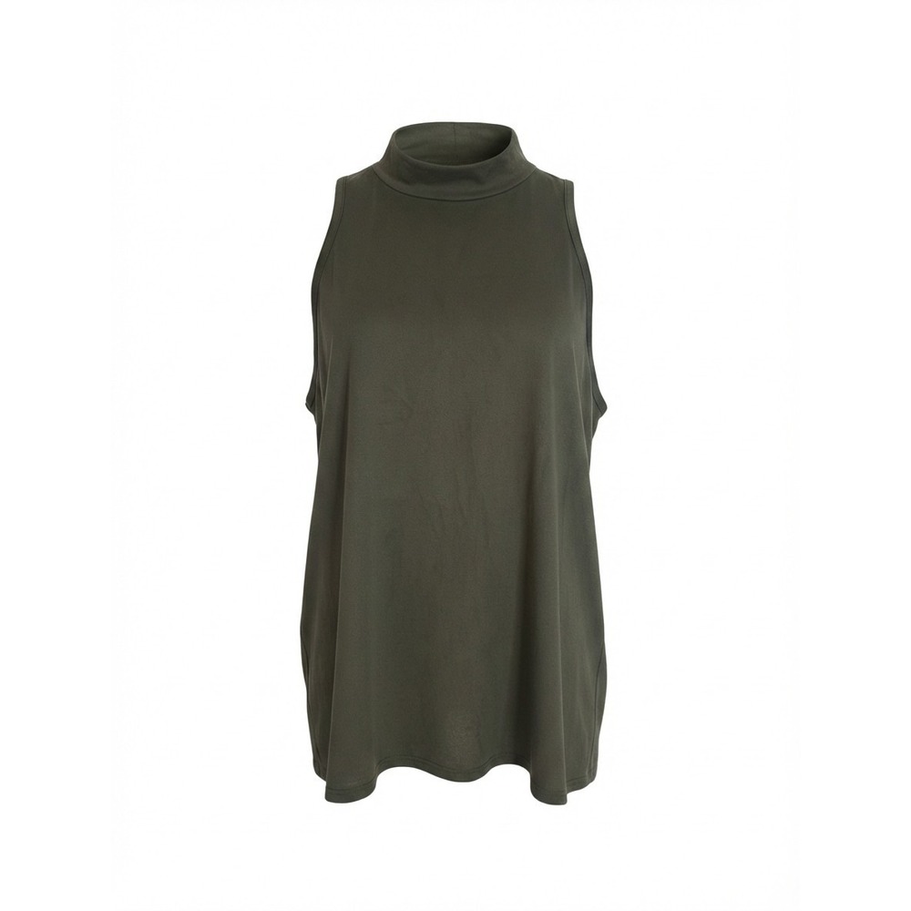 Madison & Berkeley Womens Sleeveless Mock Neck Top Size L Green